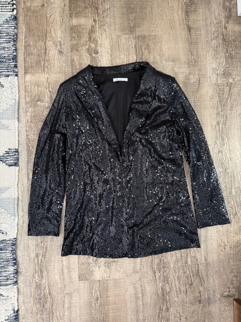Cupshe Black Sequin Blazer Jacket